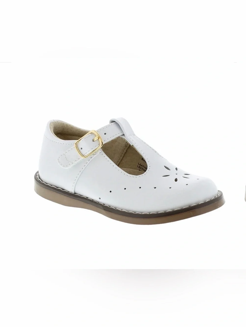 Brand New without box, Girls FootMates White Mary Jane with Gold Buckle Y1